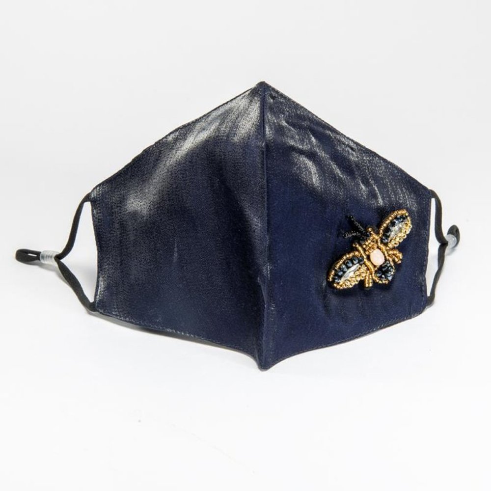 Blue Bee Face Mask with Chain